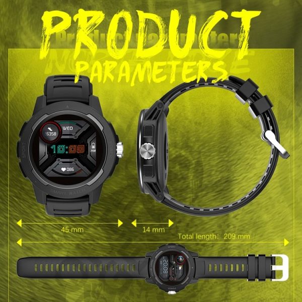 NORTH EDGE Mars 2 1.4 inch Full Touch Screen Outdoor Sports Bluetooth Smart Watch, Support Heart Rate / Sleep / Blood Pressure / Blood Oxygen Monitoring & Remote Control Camera & 7 Sports Modes (Black) - Image 3