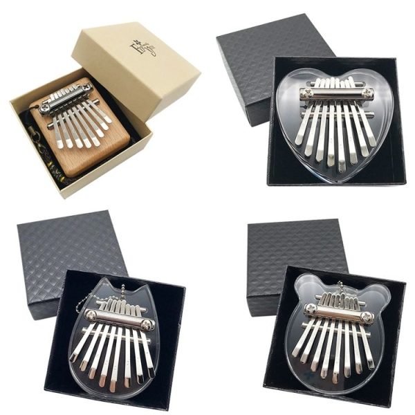 Mini 8 Tone Thumb Piano Kalimba Musical Instruments, Gift Box (Acrylic Chinchilla) - Image 2