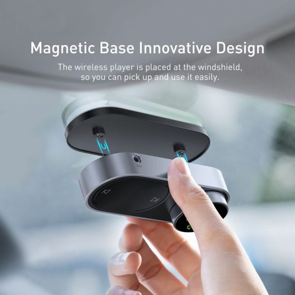 Baseus CDMP000001 Magnetic Solar Car Wireless Bluetooth MP3 Player (Black) - Image 4