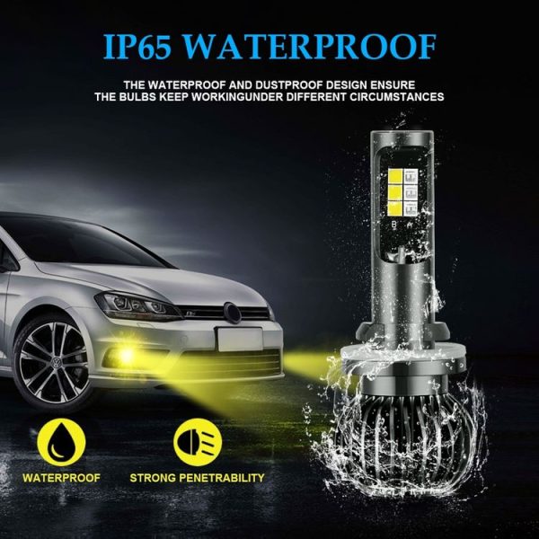 2 PCS EV14 880 / 881 DC9-32V / 3000LM / 30W / 8000K+3000K IP65 Car LED Double Color Fog Light with 12LEDs CSP Lamp Beads (Ice Blue Light + Amber Light) - Image 5