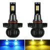 2 PCS EV14 5202 DC9-32V / 3000LM / 30W / 8000K+3000K IP65 Car LED Double Color Fog Light with 12LEDs CSP Lamp Beads (Ice Blue Light + Amber Light)