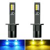 2 PCS EV14 H1 DC9-32V / 3000LM / 30W / 8000K+3000K IP65 Car LED Double Color Fog Light with 12LEDs CSP Lamp Beads (Ice Blue Light + Amber Light)