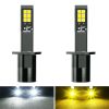 2 PCS EV15 H1 DC9-32V / 3000LM / 30W / 6000K+3000K IP65 Car LED Double Color Fog Light with 12LEDs CSP Lamp Beads (White Light + Amber Light)