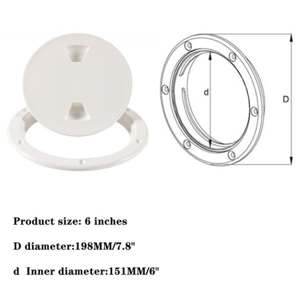 A5942 6 inch Boat / Yacht Round Deck Cover Hatch Case with Screws - Image 7