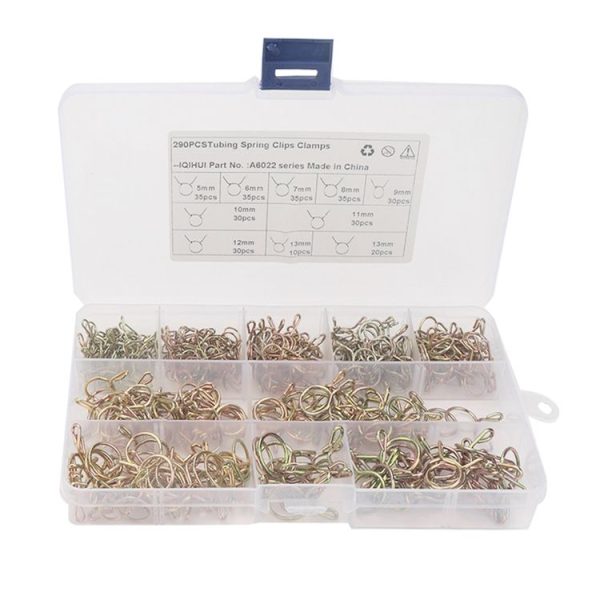 A6022 290 in 1 Galvanized Tubing Spring Clips Clamps Steel Wire Circlip Clamp - Image 2