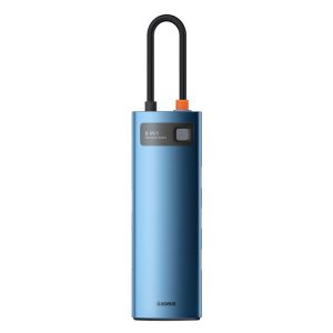 Baseus Metal Gleam Series 8-in-1 Multifunctional Type-C HUB Docking Station (Blue)