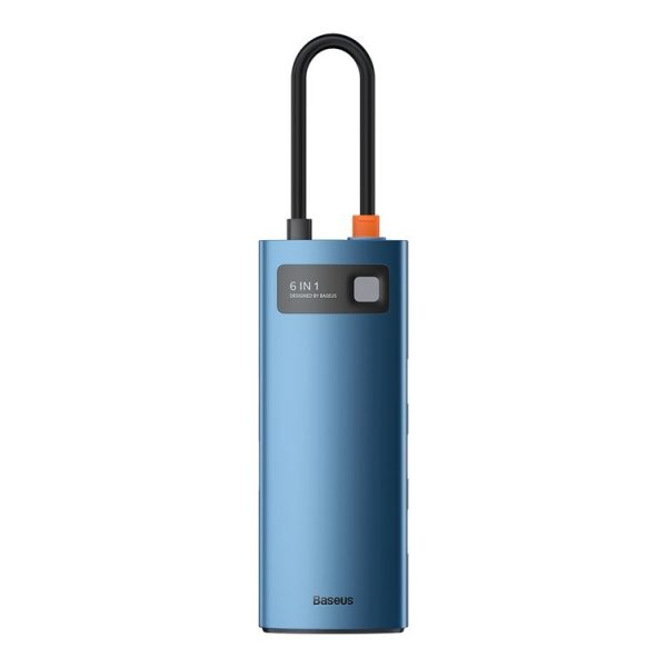 Baseus Metal Gleam Series 6-in-1 Multifunctional Type-C HUB Docking Station (Blue)