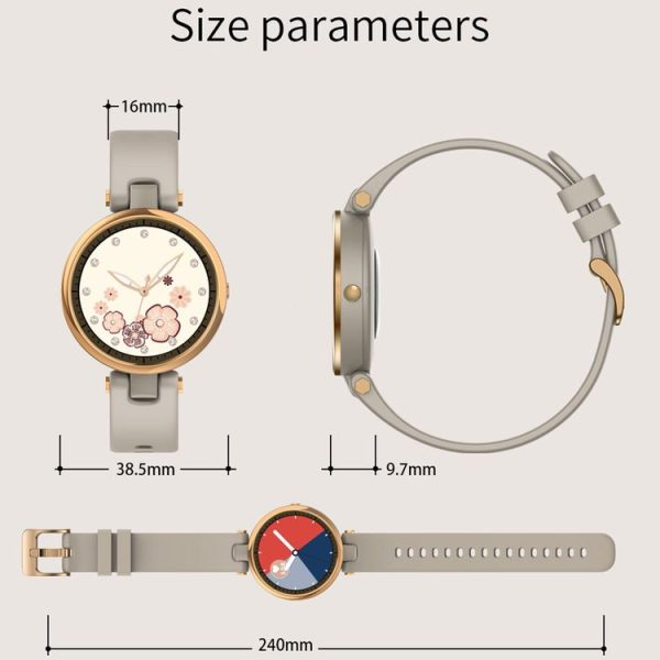 QR01 1.09 inch IPS Touch Screen Bluetooth 5.0 IP67 Waterproof Women Smart Watch, Support Sleep Monitor / Menstrual Cycle Reminder / Heart Rate Monitor / Blood Pressure Monitoring (Dark Coffee) - Image 3