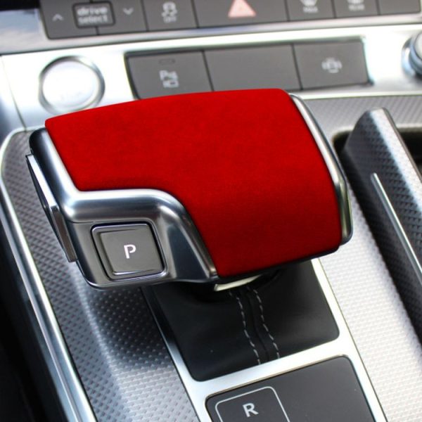 Car Suede Shift Knob Handle Cover B Version for Audi A6 / A7 (2019+) & SQ8 (2017+) & RS6 / RS7 (2019+) & Q8 / S8 (2020+), Suitable for Left Driving (Wine Red) - Image 6
