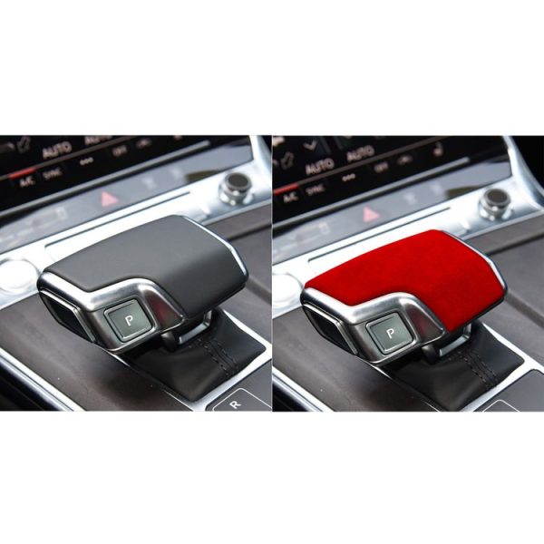 Car Suede Shift Knob Handle Cover B Version for Audi A6 / A7 (2019+) & SQ8 (2017+) & RS6 / RS7 (2019+) & Q8 / S8 (2020+), Suitable for Left Driving (Wine Red) - Image 7