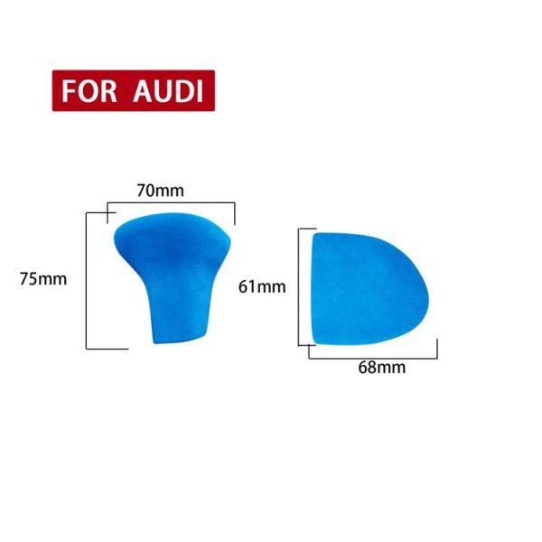 2 PCS / Set Car Suede Shift Knob Handle Cover for Audi A4 / A5 (2013-2016) & A6 (2009-2015) & Q5 (2013-2018), Suitable for Left Driving (Sky Blue) - Image 2