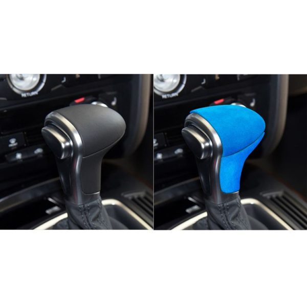 2 PCS / Set Car Suede Shift Knob Handle Cover for Audi A4 / A5 (2013-2016) & A6 (2009-2015) & Q5 (2013-2018), Suitable for Left Driving (Sky Blue) - Image 7