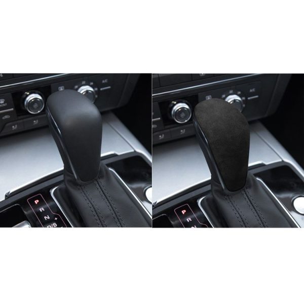 Car Suede Shift Knob Handle Cover for Audi A6 / S6 / A7 (2015-2018), Suitable for Left Driving (Black Grey) - Image 7