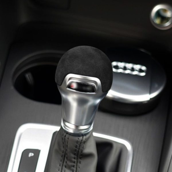 Car Suede Shift Knob Handle Cover for Audi A3 (2014+) / Q2 (2018+) / S3 (2014+) / TT (2015+), Suitable for Left Driving (Black Grey) - Image 6