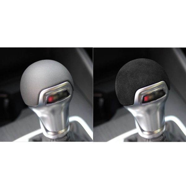 Car Suede Shift Knob Handle Cover for Audi A3 (2014+) / Q2 (2018+) / S3 (2014+) / TT (2015+), Suitable for Left Driving (Black Grey) - Image 7