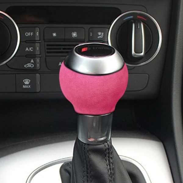 Car Suede Shift Knob Handle Cover for Audi A3 (2010-2013) / Q3 (2013-2018) / TTRS (2013-2020), Suitable for Left Driving (Pink) - Image 6