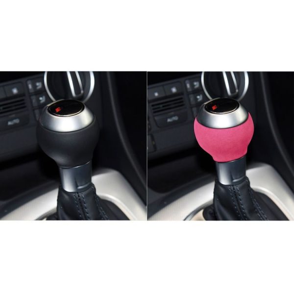 Car Suede Shift Knob Handle Cover for Audi A3 (2010-2013) / Q3 (2013-2018) / TTRS (2013-2020), Suitable for Left Driving (Pink) - Image 7