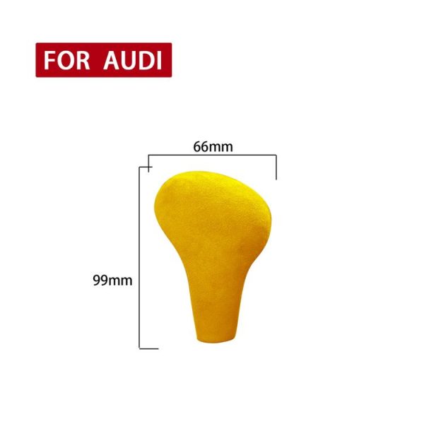 Car Suede Shift Knob Handle Cover for Audi A4 (2009-2012) / A5 (2008-2010) / Q5 (2009-2012), Suitable for Left Driving (Yellow) - Image 2
