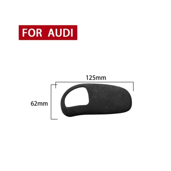Car Suede Shift Knob Handle Cover for Audi A8 (2011-2017), Suitable for Left Driving (Black Grey) - Image 2