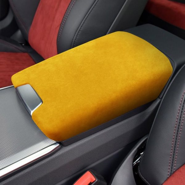 Car Suede Armrest Box Cover for Audi A6 / A7 (2019-2021), Suitable for Left Driving (Yellow) - Image 5
