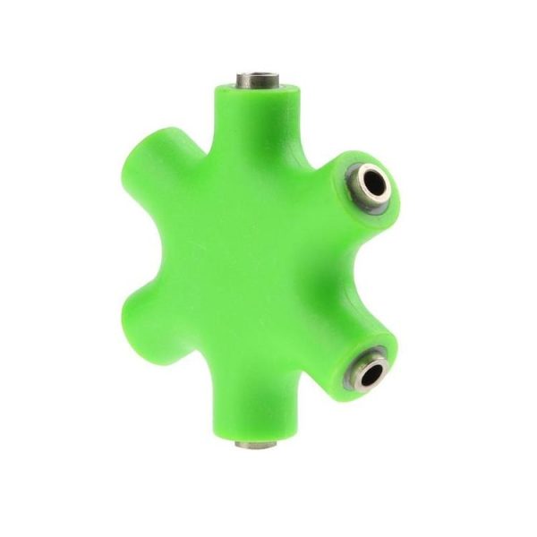 6 in 1 Audio Adapter 3.5mm Jack Multi Port Hub Aux Headphone Splitter Converter (Black) - Image 4