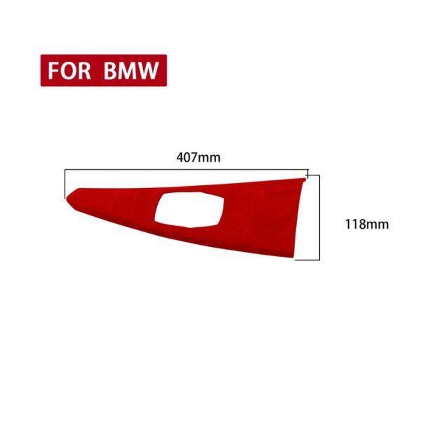 Car Suede Wrap Center Console Panel Decorative Sticker for BMW 3 Series 3GT / 4 Series 2013-2019, Left Drive (Wine Red) - Image 2
