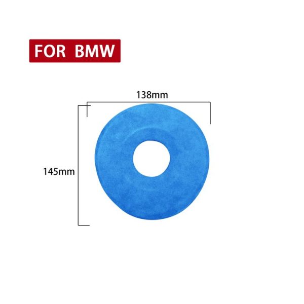Car Suede Wrap Steering Wheel Decorative Sticker for BMW F Chassis, Left Drive (Sky Blue) - Image 2