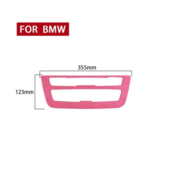 Car Suede Wrap CD Panel Decorative Sticker for BMW 3 Series 3GT / 4 Series 2013-2019, Left Drive (Pink) - Image 2