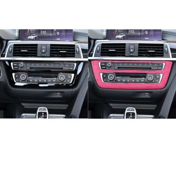 Car Suede Wrap CD Panel Decorative Sticker for BMW 3 Series 3GT / 4 Series 2013-2019, Left Drive (Pink) - Image 6