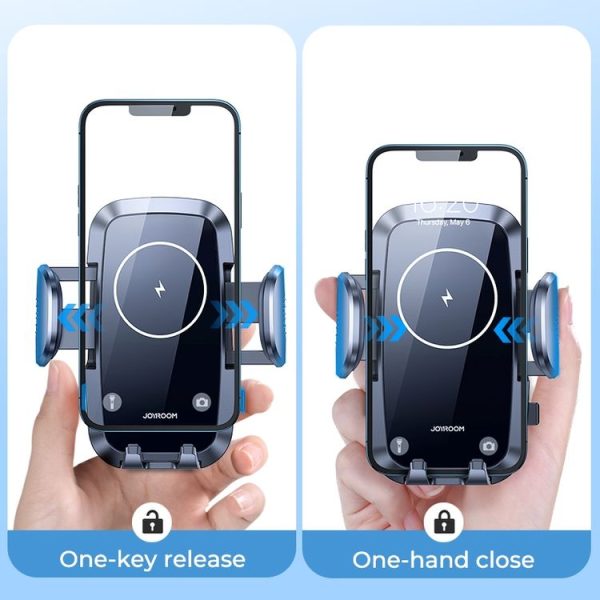 JOYROOM JR-ZS241 15W QI Mechanical Car Wireless Charger Phone Holder Air Outlet Version (Black) - Image 3