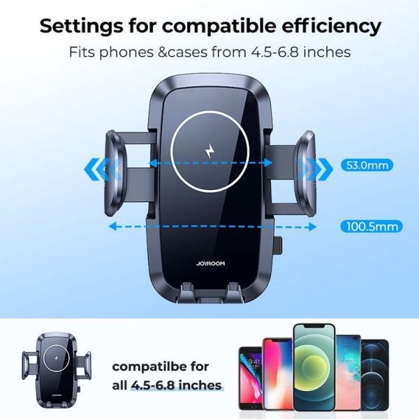 JOYROOM JR-ZS241 15W QI Mechanical Car Wireless Charger Phone Holder Air Outlet Version (Black) - Image 6