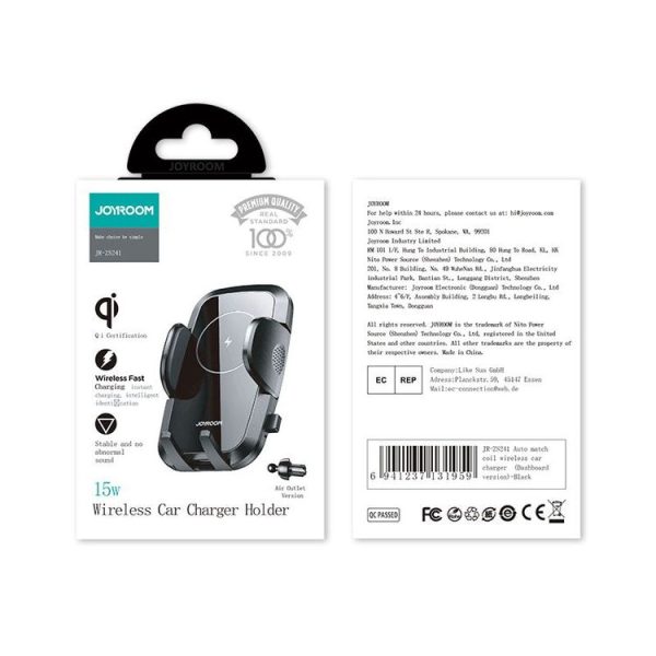 JOYROOM JR-ZS241 15W QI Mechanical Car Wireless Charger Phone Holder Air Outlet Version (Black) - Image 8