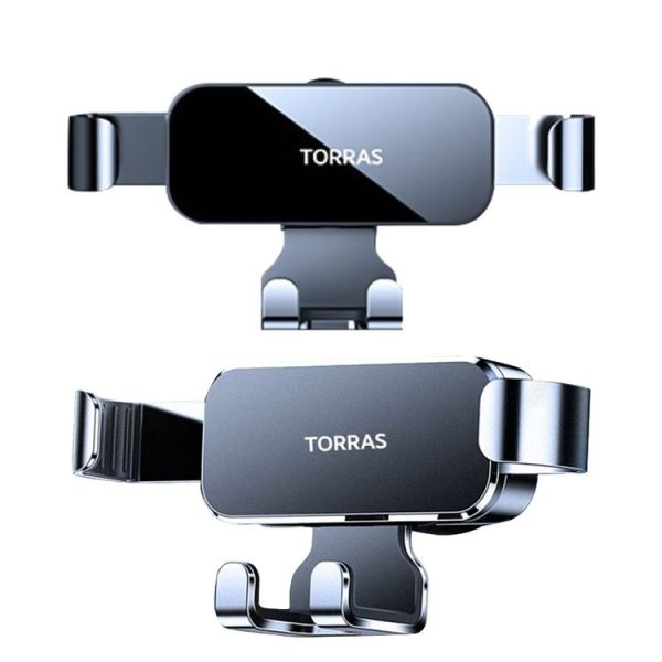 TORRAS W63 Alloy Gravity Car Air Outlet Holder (Shiny Black) - Image 2