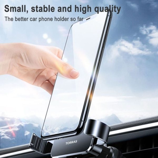 TORRAS W63 Alloy Gravity Car Air Outlet Holder (Shiny Black) - Image 3