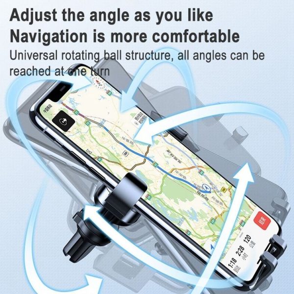TORRAS W63 Alloy Gravity Car Air Outlet Holder (Shiny Black) - Image 4