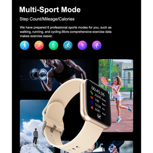 Zeblaze ideapro i8 1.7 inch IPS Color Screen Bluetooth 5.0 IP67 Waterproof Smart Watch, Support Sleep Monitor / Heart Rate Monitor / Music Control / Sports Mode (Gold) - Image 8