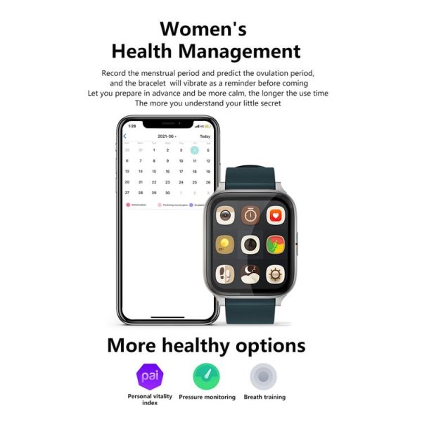 TCWH014-SW6 1.69 inch TFT Screen Bluetooth 5.0 30m Waterproof Smart Watch, Support Sleep Monitor / Heart Rate Monitor / Women Menstrual Cycle Reminder / Sports Mode (White) - Image 3