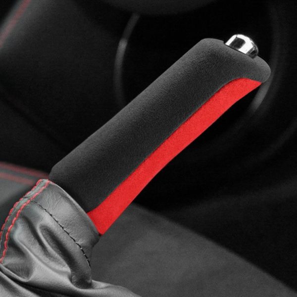 Car Suede Wrap Handbrake Grip Cover for Subaru BRZ / Toyota 86 2013-2020, Left and Right Drive Universal (Black Red) - Image 4