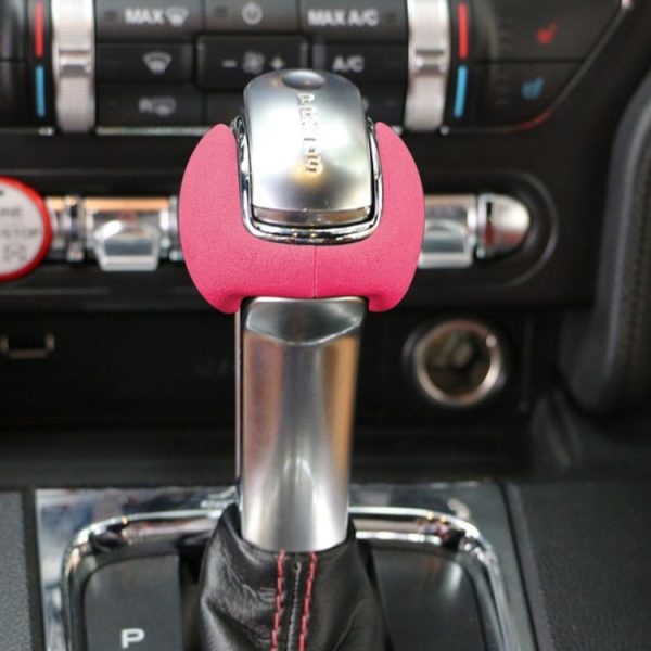 Car Suede Wrap Gear Handle Head Cover for Ford Mustang 2015-2021, Left and Right Drive Universal (Pink) - Image 5