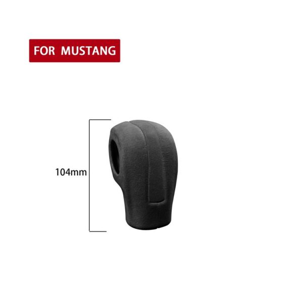 Car Suede Wrap Shift Lever Cover for Ford Mustang 2015-2021, Left Drive (Black Grey) - Image 2