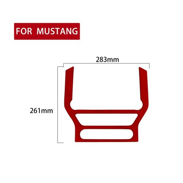 Car Suede Wrap Central Control CD Panel Cover for Ford Mustang 2015-2021, Left and Right Drive Universal (Wine Red) - Image 2