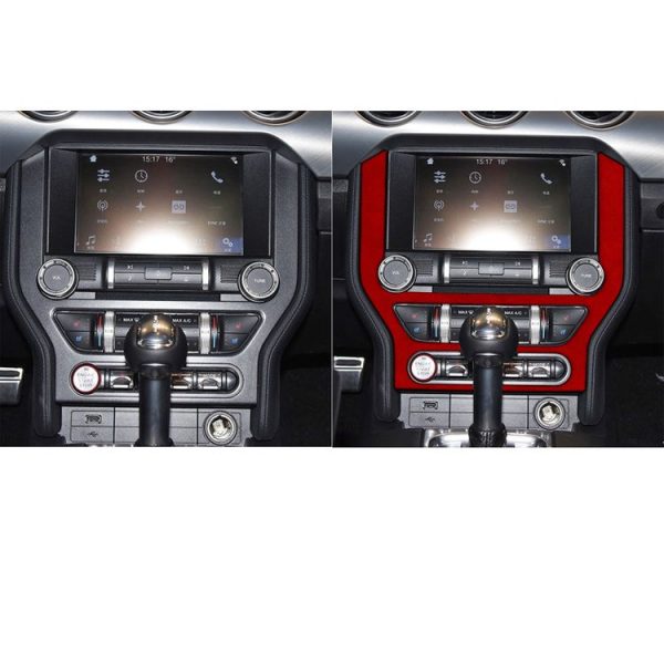 Car Suede Wrap Central Control CD Panel Cover for Ford Mustang 2015-2021, Left and Right Drive Universal (Wine Red) - Image 6