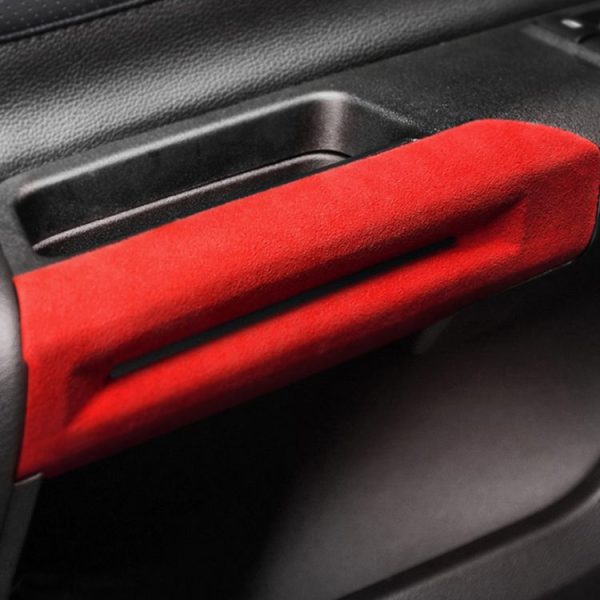 Car Suede Wrap Door Armrest Cover for Ford Mustang 2015-2021, Left and Right Drive Universal (Wine Red) - Image 5