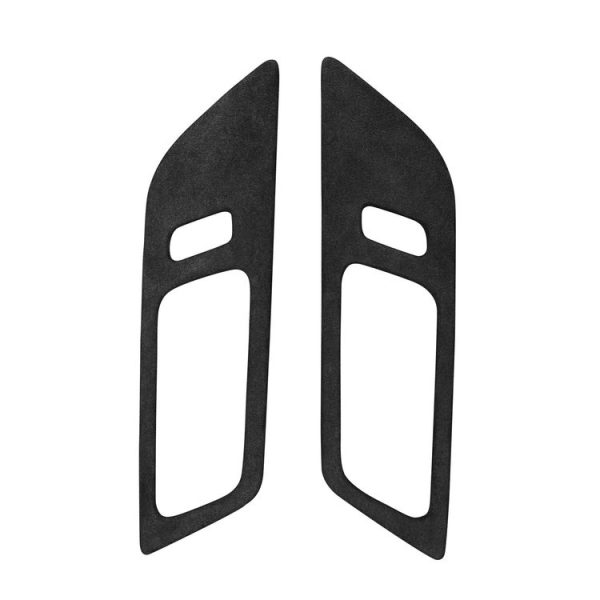 Car Suede Wrap Door Handle Panel Cover for Ford Mustang 2015-2021, Left and Right Drive Universal (Black Grey)