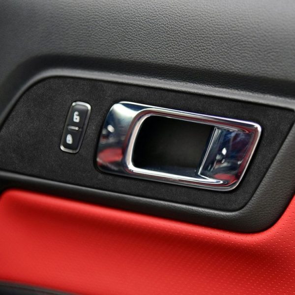 Car Suede Wrap Door Handle Panel Cover for Ford Mustang 2015-2021, Left and Right Drive Universal (Black Grey) - Image 5