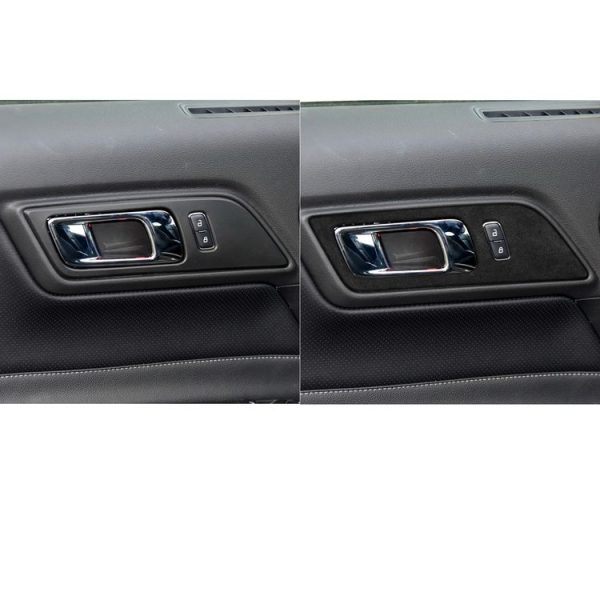 Car Suede Wrap Door Handle Panel Cover for Ford Mustang 2015-2021, Left and Right Drive Universal (Black Grey) - Image 6