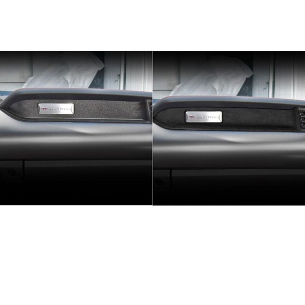 Car Suede Wrap Instrument Decorative Strip for Ford Mustang 2015-2021, Left Drive (Black Grey) - Image 6