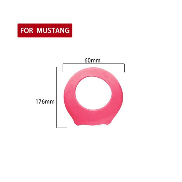 Car Suede Wrap Steering Wheel Airbag Decorative Cover for Ford Mustang 2015-2021, Left and Right Drive Universal (Pink) - Image 2