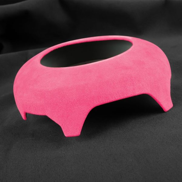 Car Suede Wrap Steering Wheel Airbag Decorative Cover for Ford Mustang 2015-2021, Left and Right Drive Universal (Pink) - Image 4