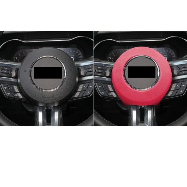 Car Suede Wrap Steering Wheel Airbag Decorative Cover for Ford Mustang 2015-2021, Left and Right Drive Universal (Pink) - Image 6